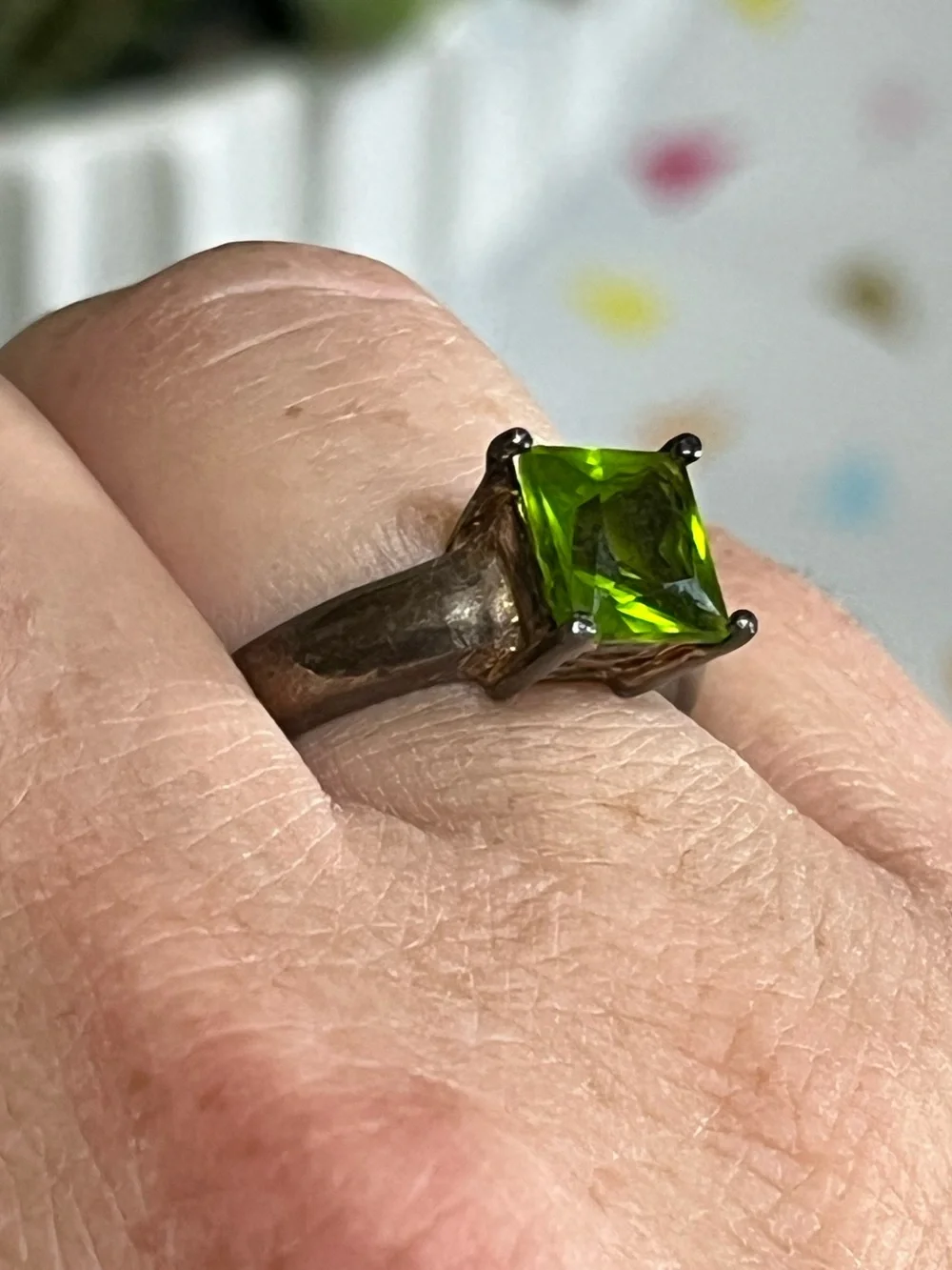 Peridot Sterling Solitaire Ring